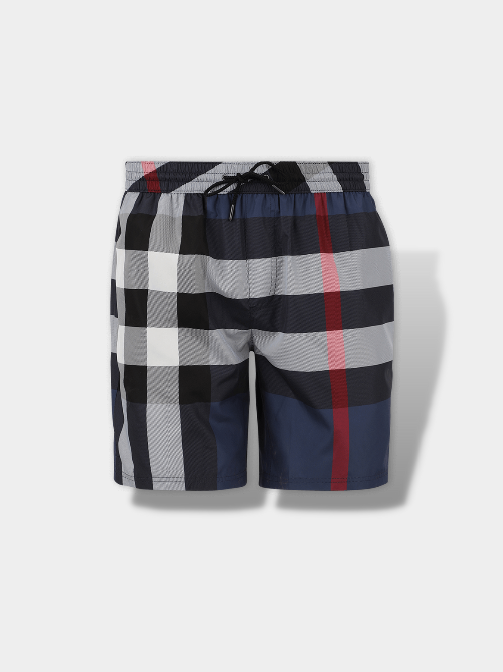 CHECKED DRAWSTRING SWIM SHORTS